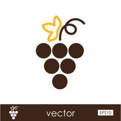 Grapes outline icon. Fruit