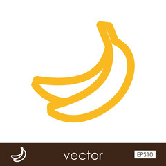 Banana outline icon. Tropical fruit
