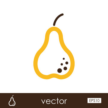 Pear outline icon. Fruit