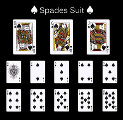 Playing cards spade suit