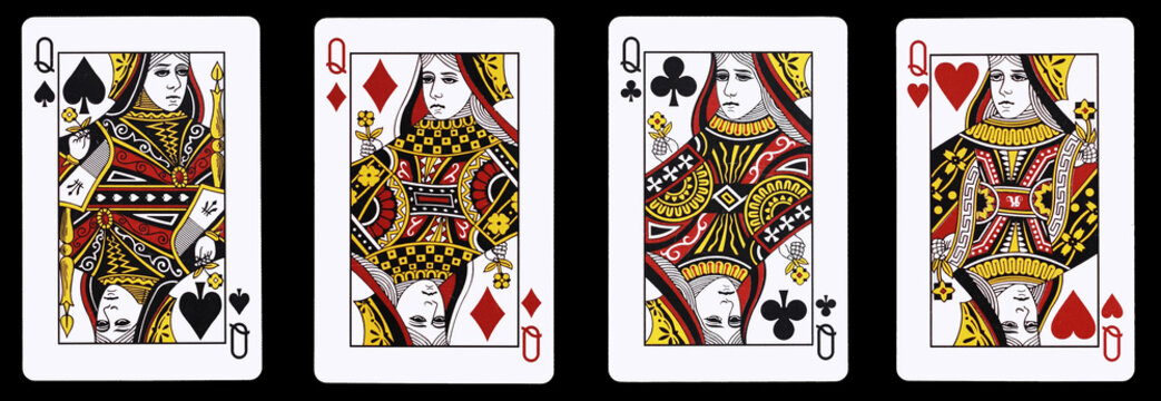 4 Queens in a row - Playing Cards