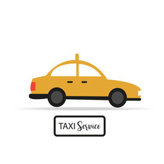 taxi side on white backdrop