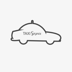 taxi side, black silhouette on white backdrop