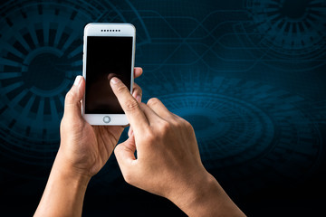 Hand hold on mobile phone