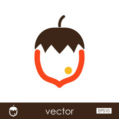 Nut outline icon. Fruit