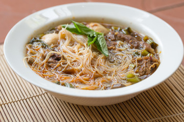 A noodle in bowl ( boat noodle)
