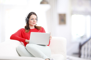 Young woman relaxing at home