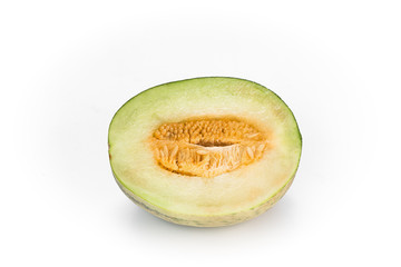 half melon on a white background