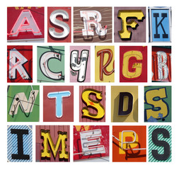 collection of neon letters