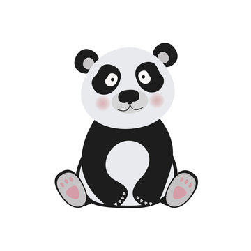 Panda bear illustration curious panda wildlife