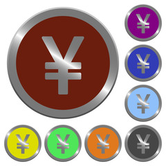 Obraz premium Color Yen sign buttons