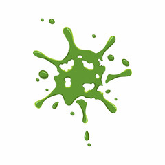 Splattered mucus isolated on white background. Green slime blot vector illustration