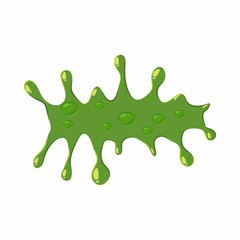 Splattered mucus isolated on white background. Green slime blot vector illustration