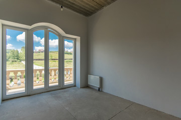 Empty room without finishing in new modern house