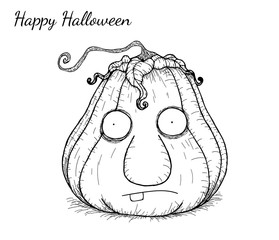 Pumpkin vector by hand drawing.Pumpkin in halloween.
