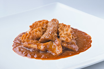 spanish cuisine callos beef tripes with sauce