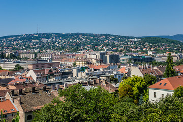 Fototapeta na wymiar Budapest Panoramic view from Castle District of Buda. Hungary.