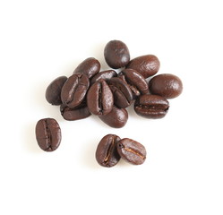 A coffee cup and bean.