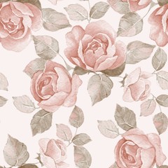Floral branch. Background with roses. Watercolor seamless pattern 11