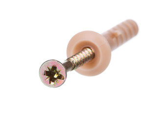 Fototapeta premium fittings for furniture, screws and mounts, isolated on white