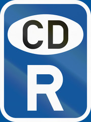 Road sign used in the African country of Botswana - Reservation for diplomatic vehicles