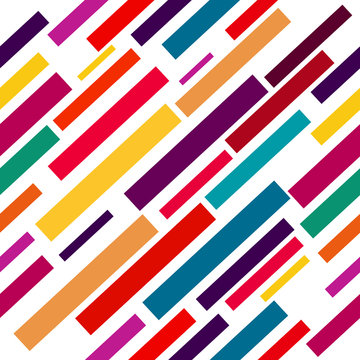 Vector Seamless Parallel Diagonal colorful Lines Pattern Background