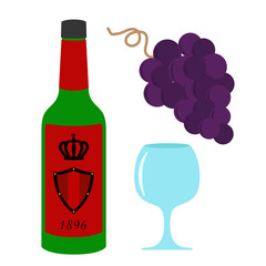 Wine set illustration.