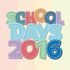 Vector colorful jeans text School days 2016