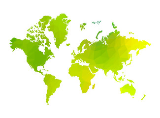 green triangle world map vector