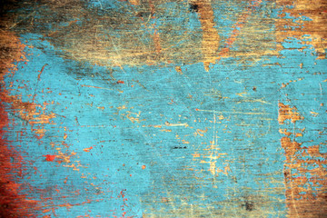Old scratched blue Board