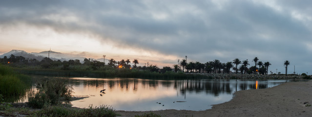Ventura River estuary reflecting the morning light.