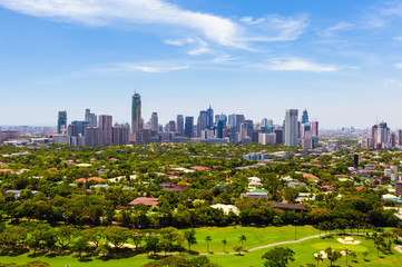 Obraz premium Birds eye view of Manila city (Philippines) 