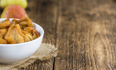 Bowl with dried Pears (close-up shot)