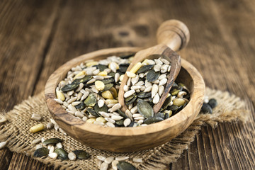 Heap of mixed Seeds (close-up shot)