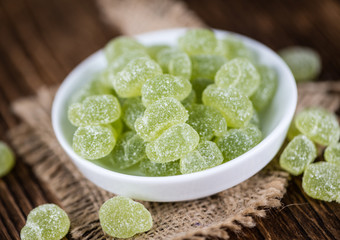 Portion of gummy candy (apple taste)