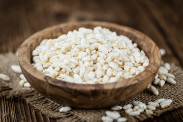 Portion of puffed Rice