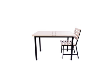 Table furniture isolated on the white