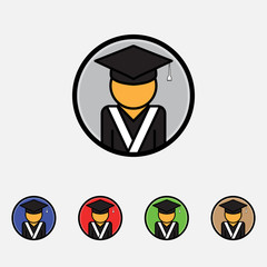 Student Icon Vector, Flat style