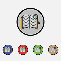 Document With Magnifying Glass vector Icon. Flat style for web and mobile