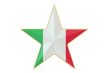 Obraz premium Star with flag of Italy, 3D rendering