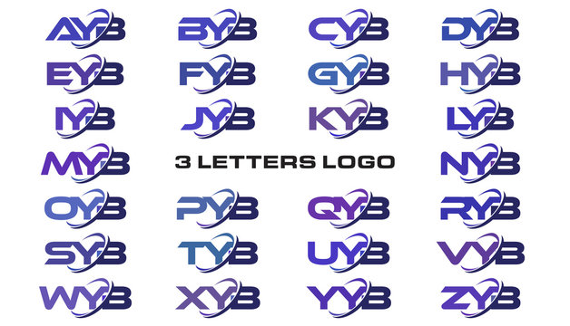 3 letters modern swoosh logo AYB, BYB, CYB, DYB, EYB, FYB, GYB, HYB, IYB, JYB, KYB, LYB, MYB, NYB, OYB, PYB, QYB, RYB, SYB, TYB, UYB, VYB, WYB, XYB, YYB, ZYB