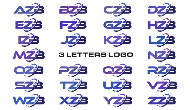 3 letters modern swoosh logo AZB, BZB, CZB, DZB, EZB, FZB, GZB, HZB, IZB, JZB, KZB, LZB, MZB, NZB, OZB, PZB, QZB, RZB, SZB, TZB, UZB, VZB, WZB, XZB, YZB, ZZB
