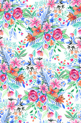 ditsy floral pattern with bright flowers.