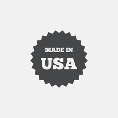 Made in the USA icon. Export production symbol.