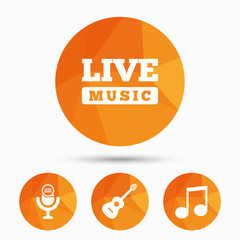 Musical elements icon. Microphone, Music note.