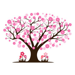 Obraz na płótnie Canvas Decorative beautiful cherry blossom tree