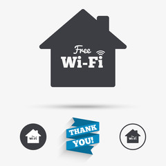 Home wifi sign. Wifi symbol. Wireless Network.