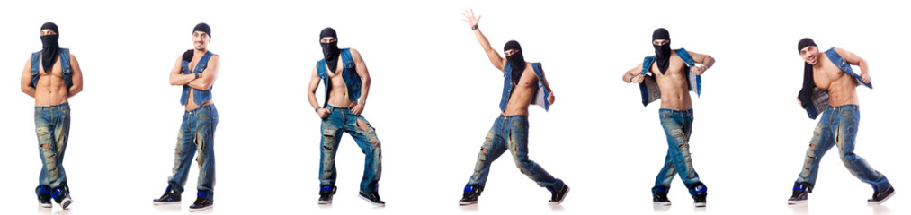 Dancer dancing on the white