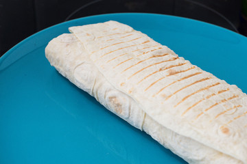 pie meat pastry with fresh herbs