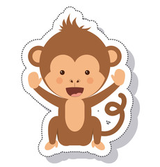 funny monkey isolated icon vector illustration design